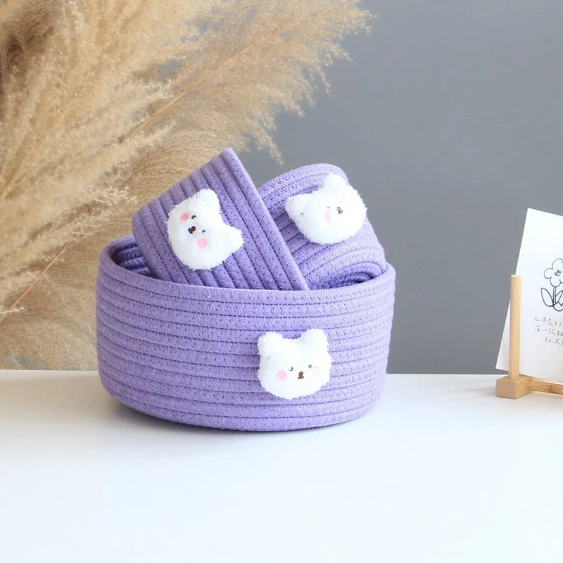Animal Cotton Rope Woven Storage Baskets