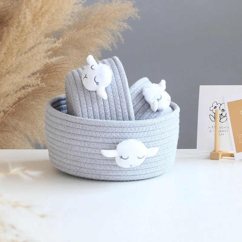 Animal Cotton Rope Woven Storage Baskets