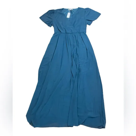 Baltic Born Vaughnie Maxi Dress Size 2X XXL Modest Chiffon V Neck Feminine New