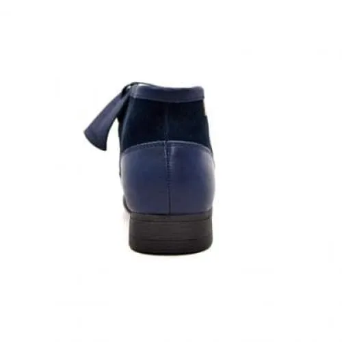 British Walkers New Castle Men's Navy Blue Leather and Suede Ankle Boots