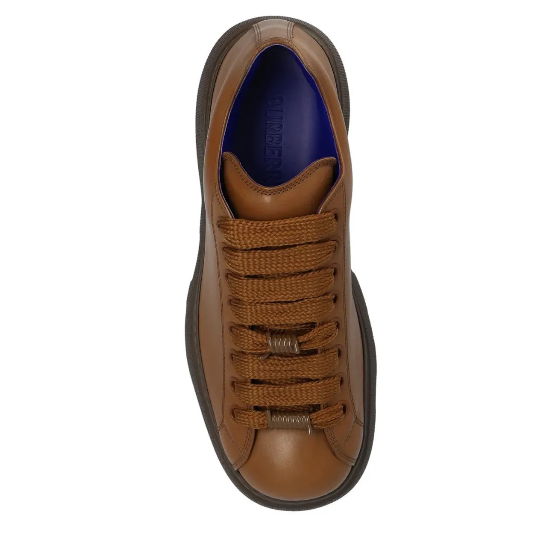 Burberry 8080016 Burberry Ranger Leather Trainers Wood Brown Ranger Shoe Male