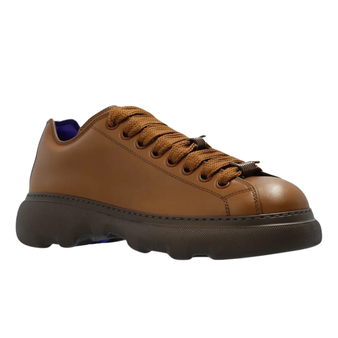 Burberry 8080016 Burberry Ranger Leather Trainers Wood Brown Ranger Shoe Male