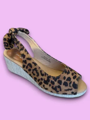 Canvas Slip On Wedges - Leopard