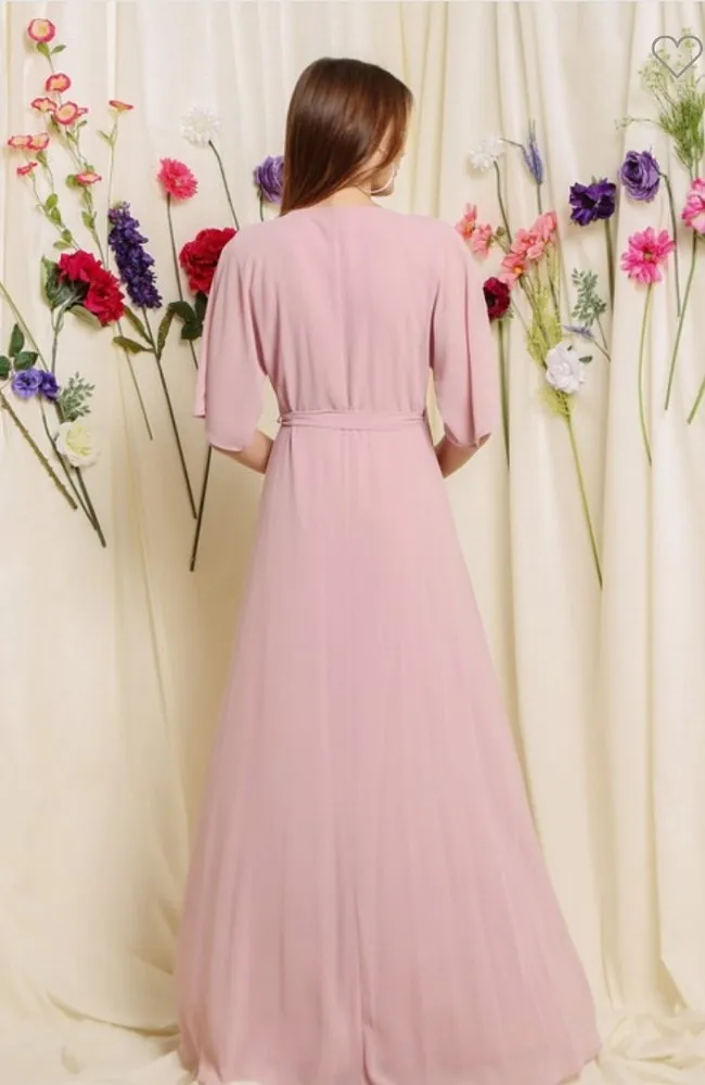Cape Sleeve Wrap Dress