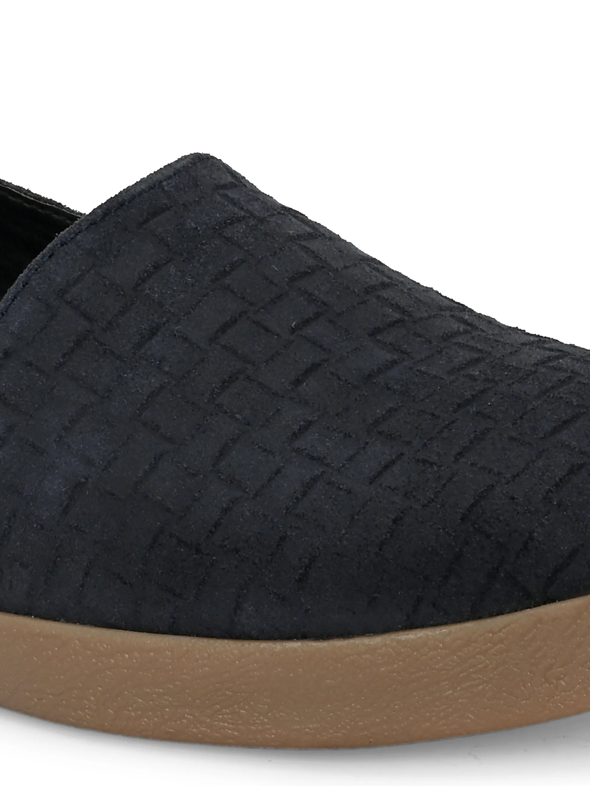 CARLO ROMANO BLUE COLOR SUDE LEATHER MATT PRINTED MOCCASIN MOJRI FOR MEN