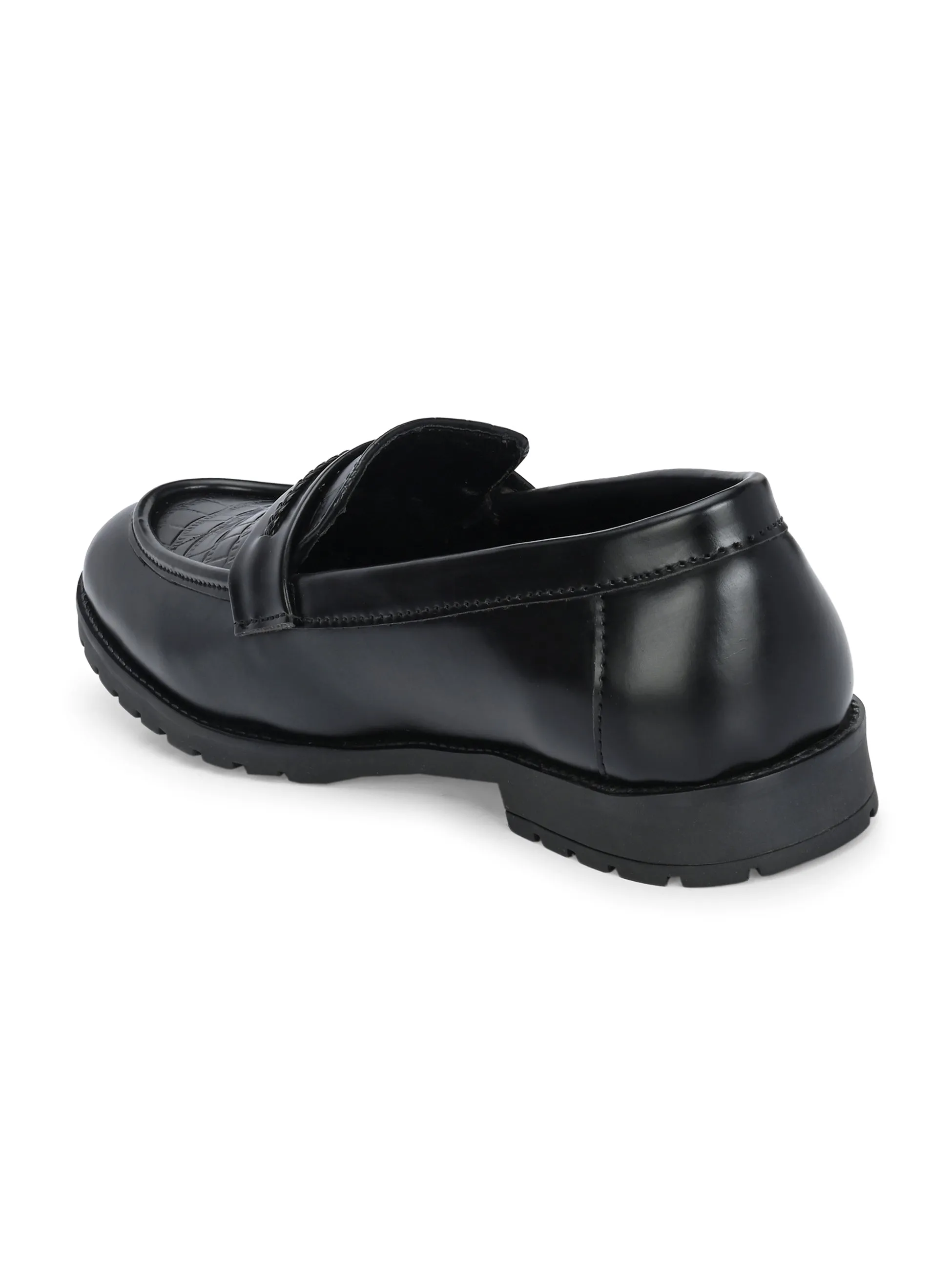 CARLO ROMANO BY WASAN BLACK COLOUR VEGAN LEATHER MOCCASIN FOR MEN