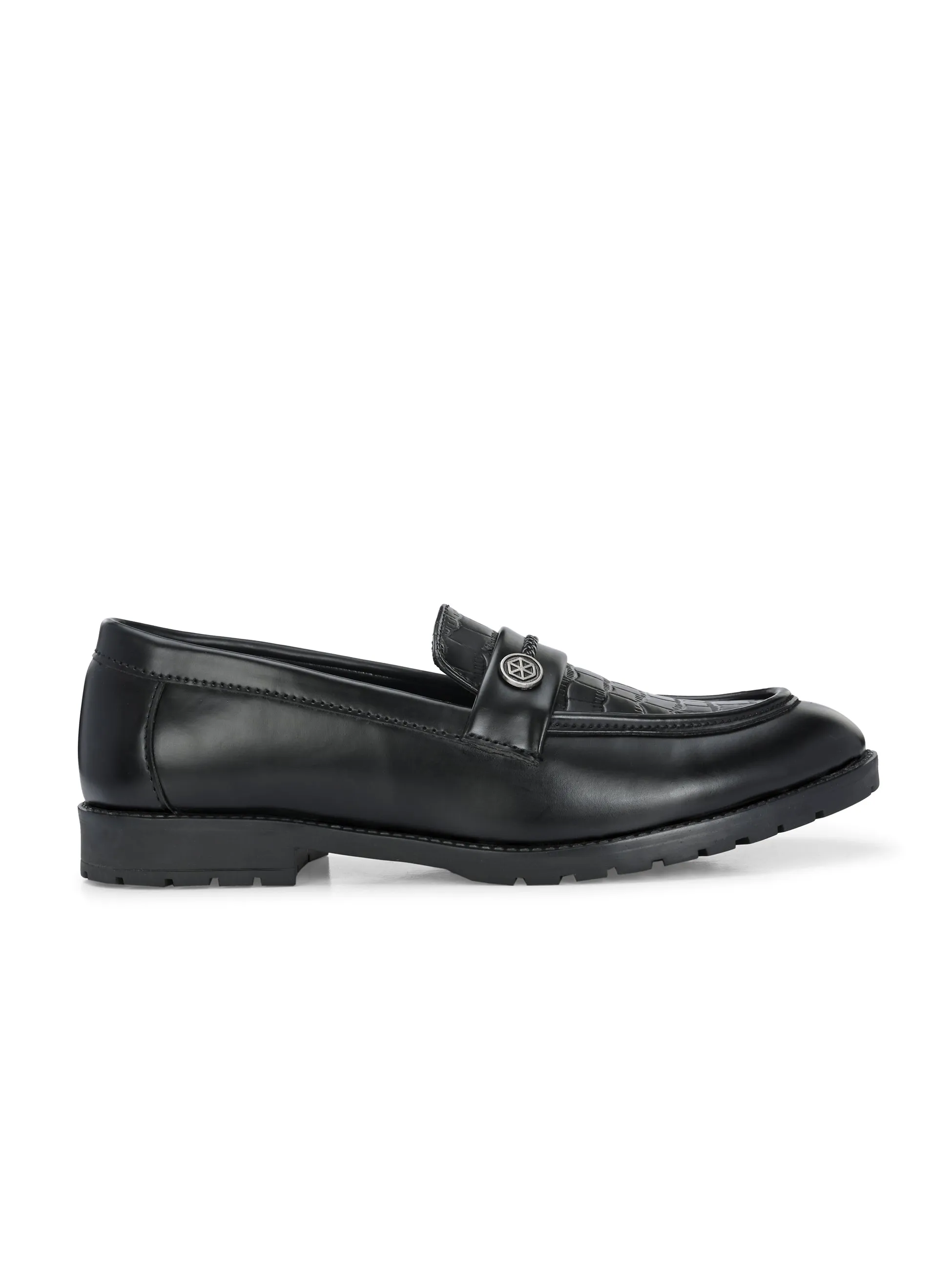CARLO ROMANO BY WASAN BLACK COLOUR VEGAN LEATHER MOCCASIN FOR MEN