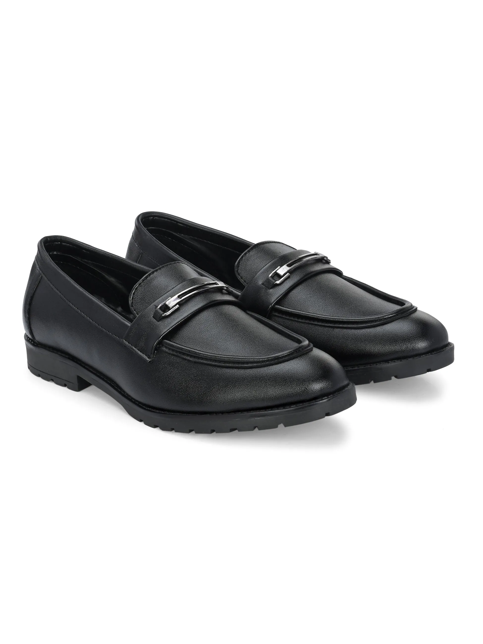 CARLO ROMANO BY WASAN BLACK COLOUR VEGAN LEATHER MOCCASIN FOR MEN