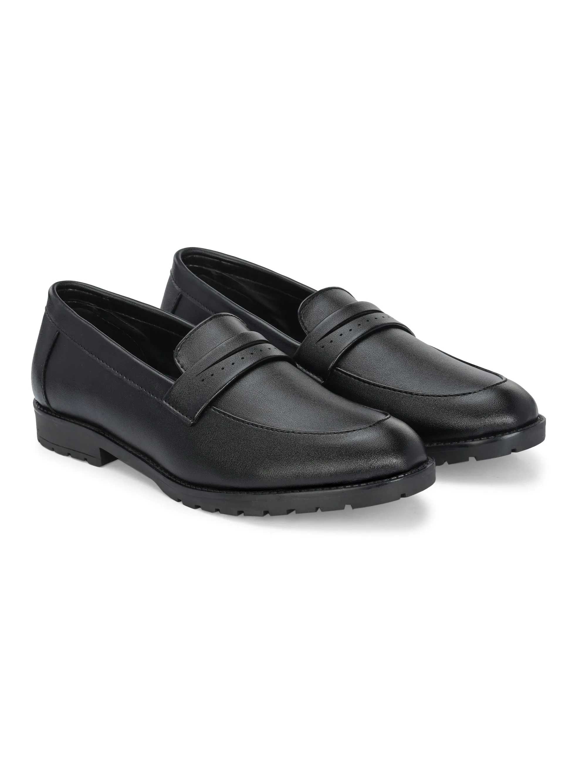 CARLO ROMANO BY WASAN BLACK COLOUR VEGAN LEATHER MOCCASIN FOR MEN