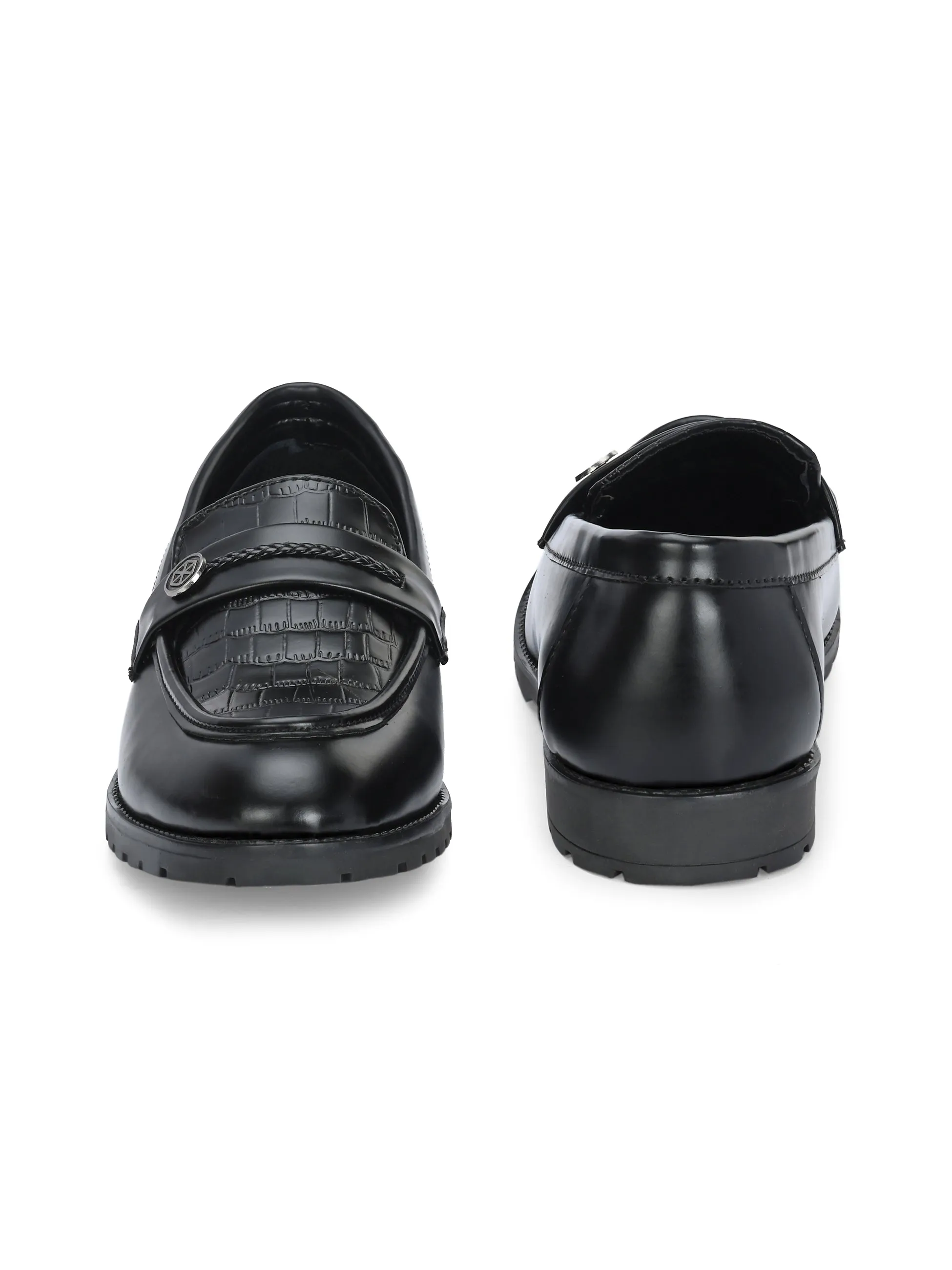 CARLO ROMANO BY WASAN BLACK COLOUR VEGAN LEATHER MOCCASIN FOR MEN