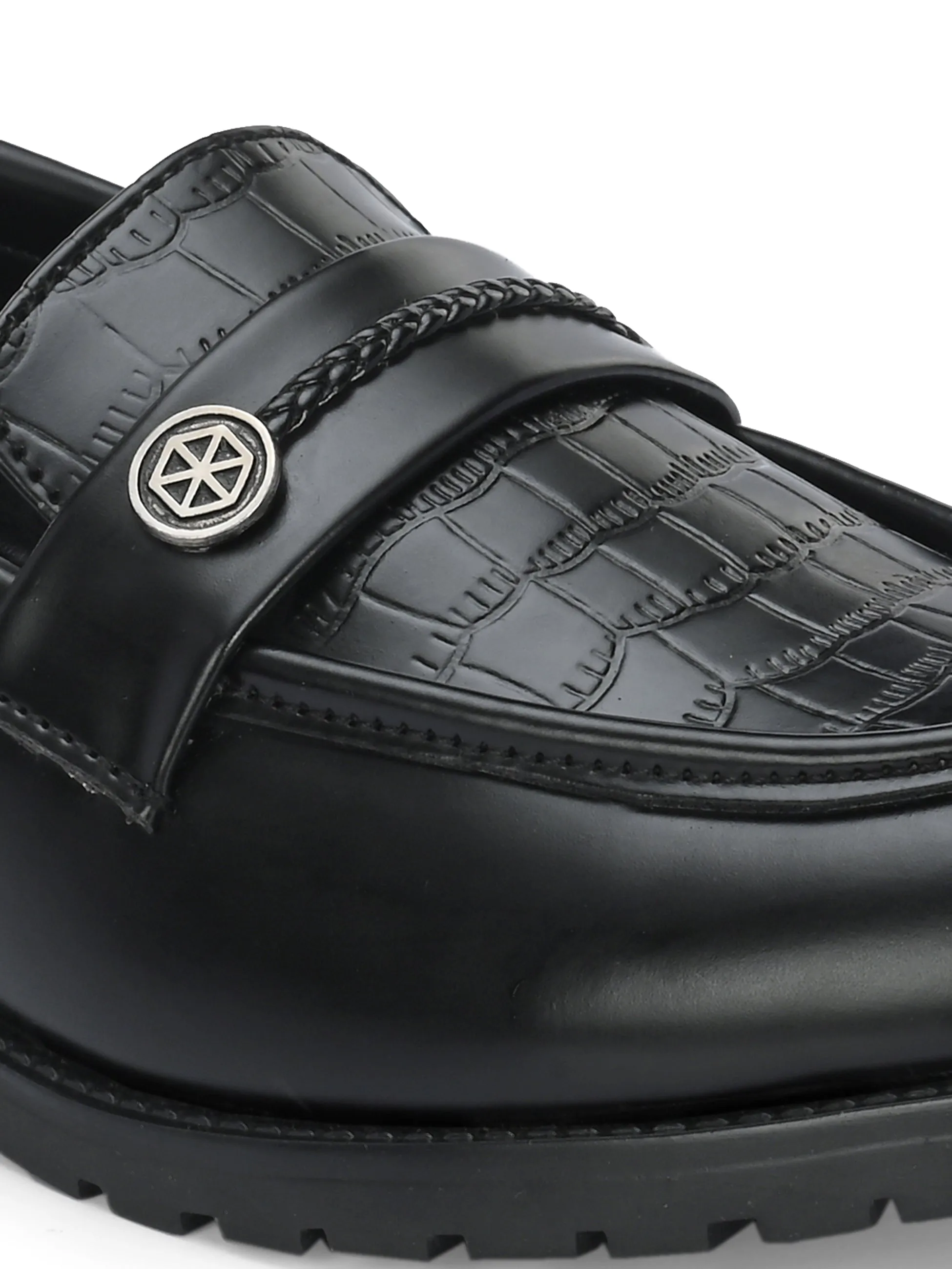 CARLO ROMANO BY WASAN BLACK COLOUR VEGAN LEATHER MOCCASIN FOR MEN