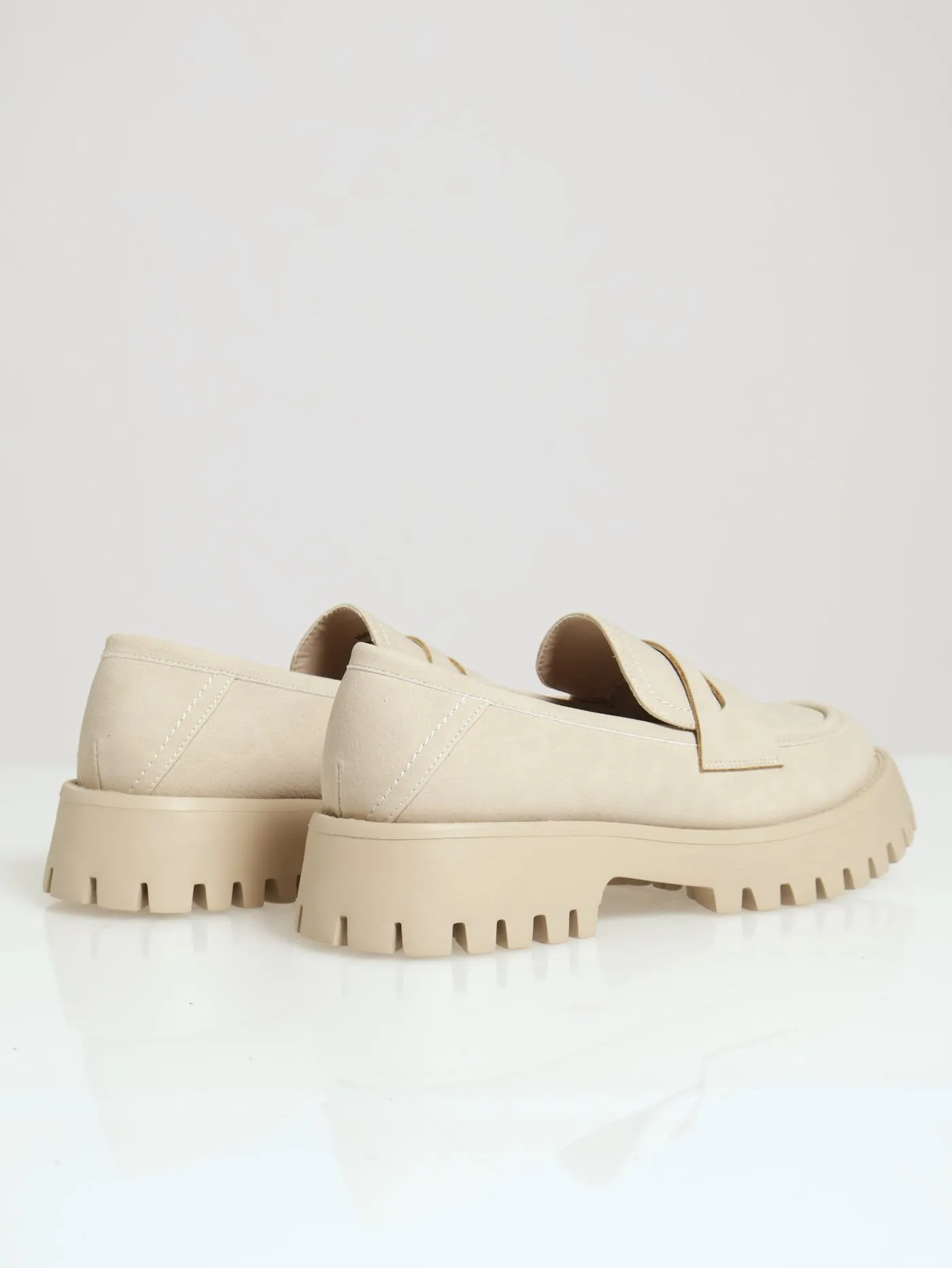 Chunky Slip On Loafer - Light Grey