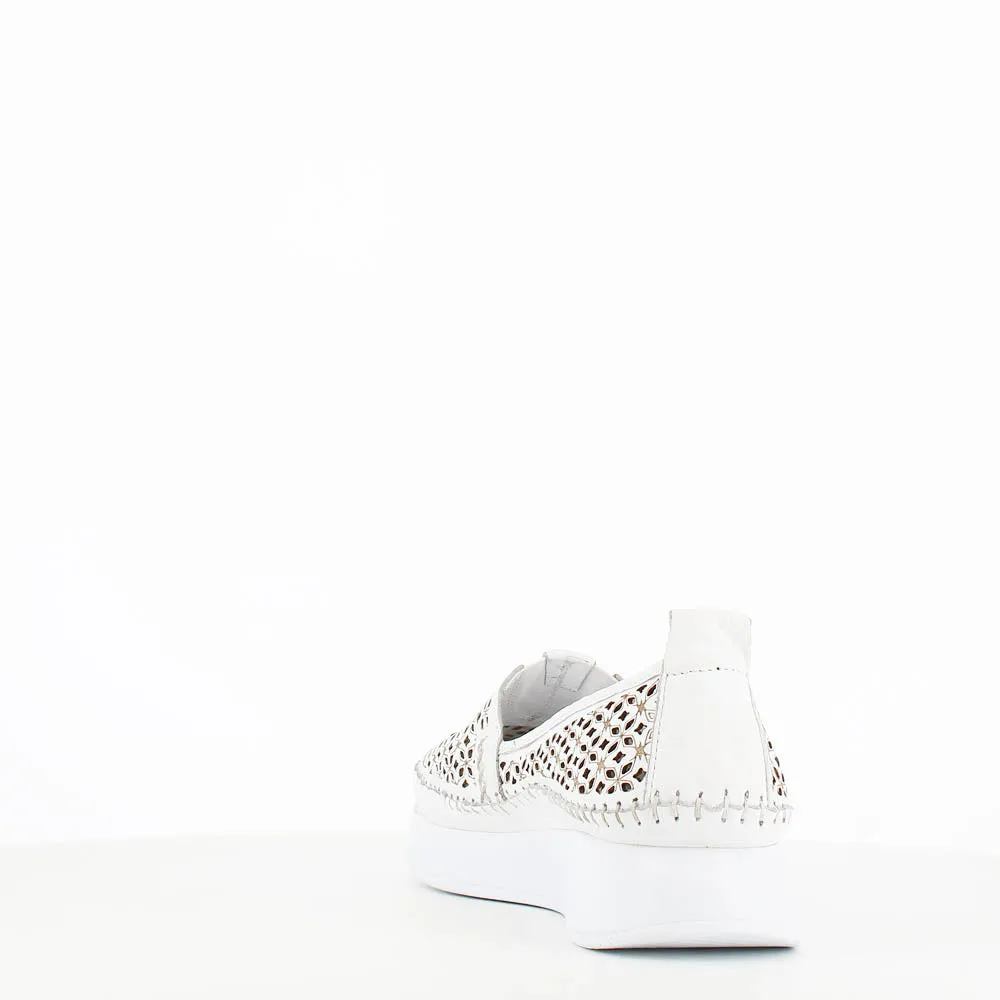 Cinders Edit Summer Slip On Loafer White Comb