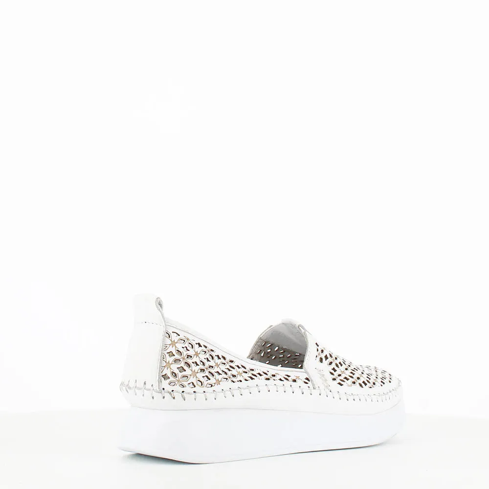 Cinders Edit Summer Slip On Loafer White Comb