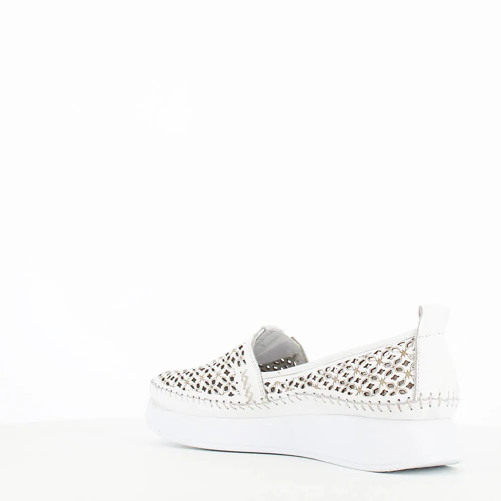 Cinders Edit Summer Slip On Loafer White Comb