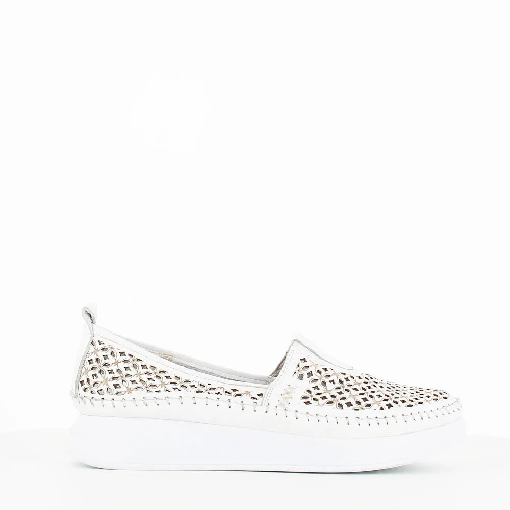 Cinders Edit Summer Slip On Loafer White Comb