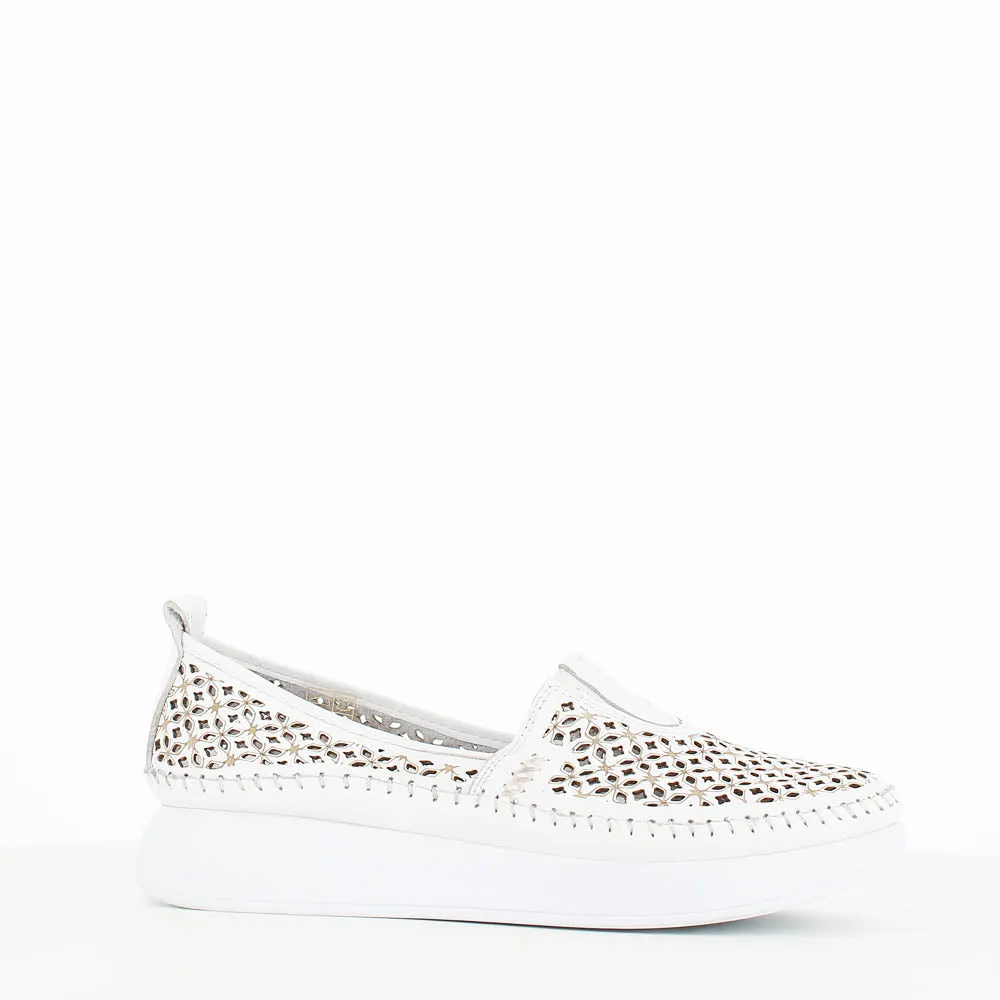 Cinders Edit Summer Slip On Loafer White Comb