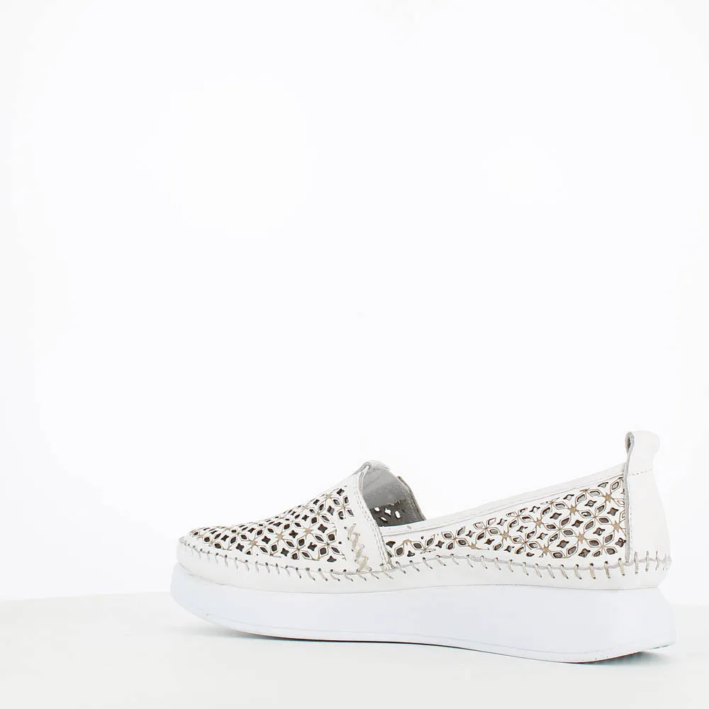 Cinders Edit Summer Slip On Loafer White Comb