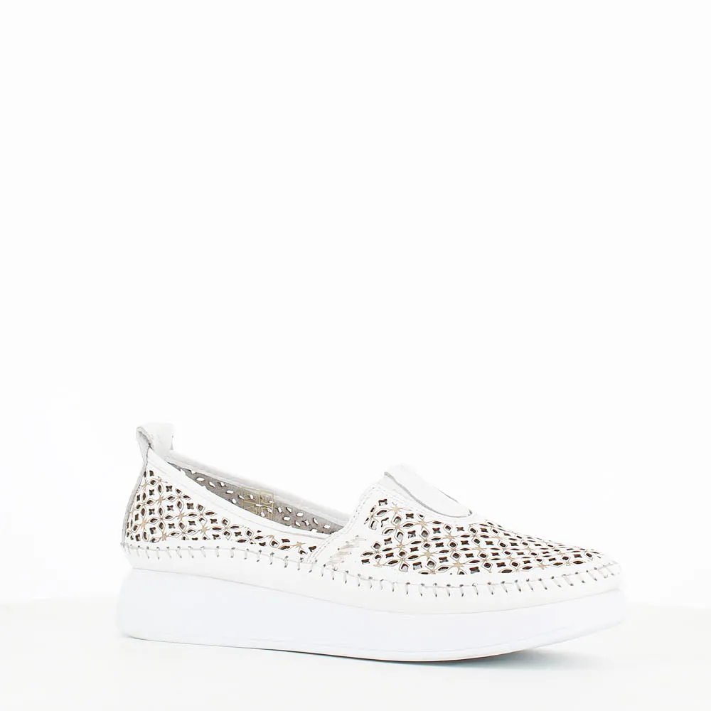 Cinders Edit Summer Slip On Loafer White Comb