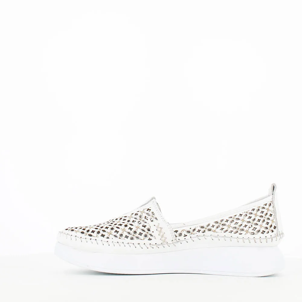 Cinders Edit Summer Slip On Loafer White Comb