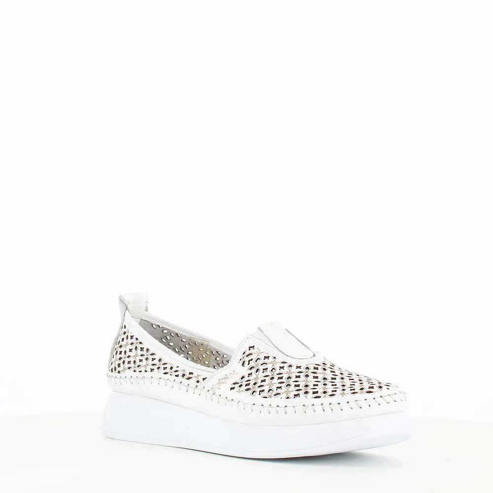 Cinders Edit Summer Slip On Loafer White Comb