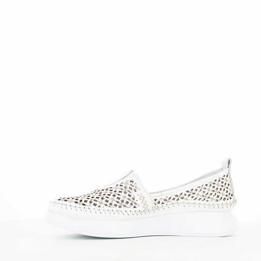 Cinders Edit Summer Slip On Loafer White Comb