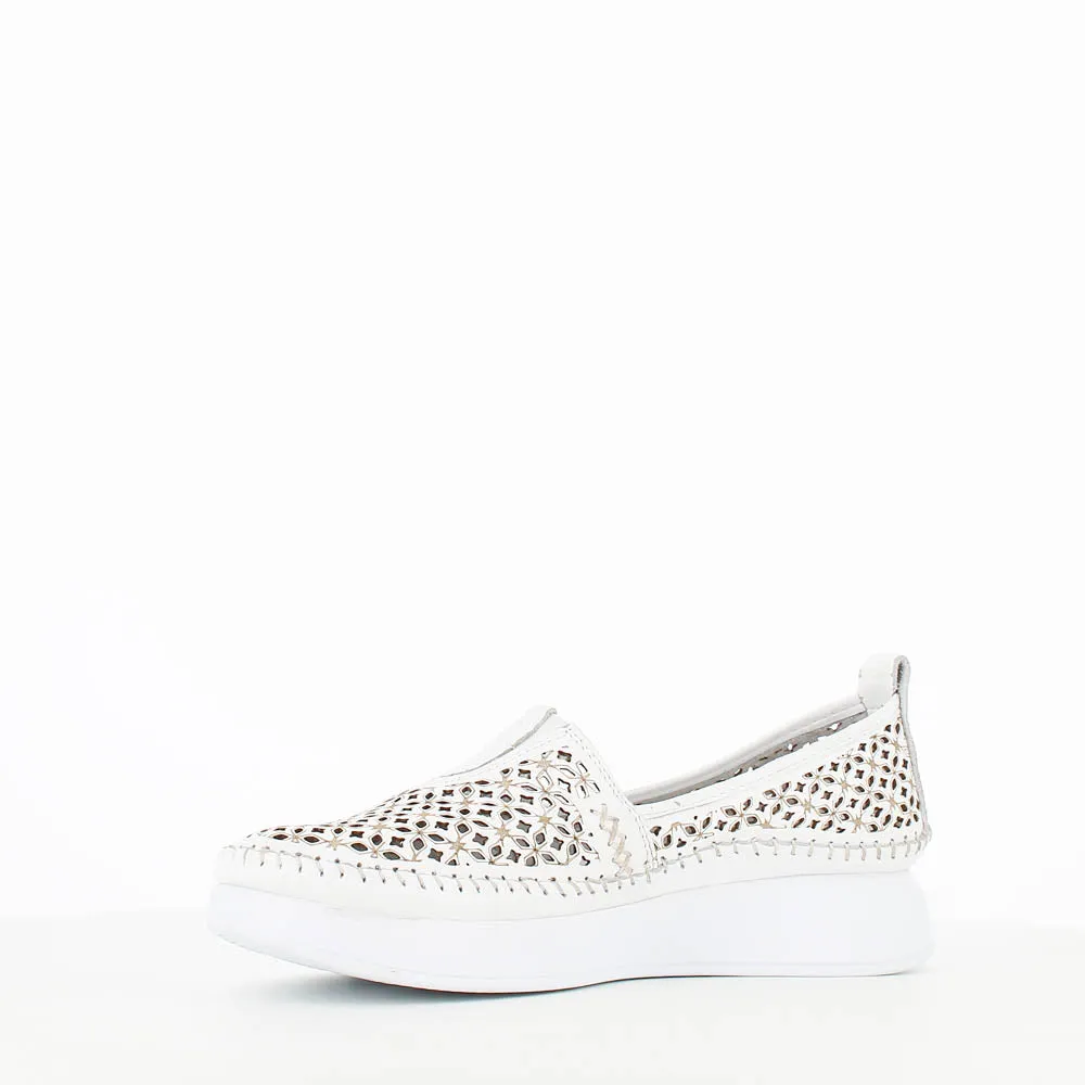 Cinders Edit Summer Slip On Loafer White Comb