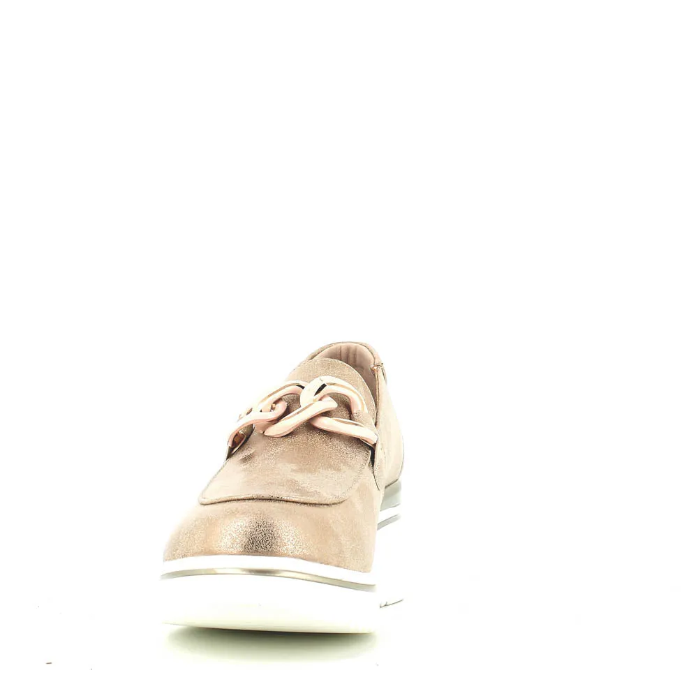Cinders Edit Wedge Slip On Loafer Satin Beige