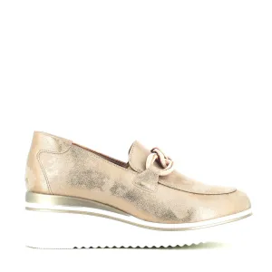 Cinders Edit Wedge Slip On Loafer Satin Beige