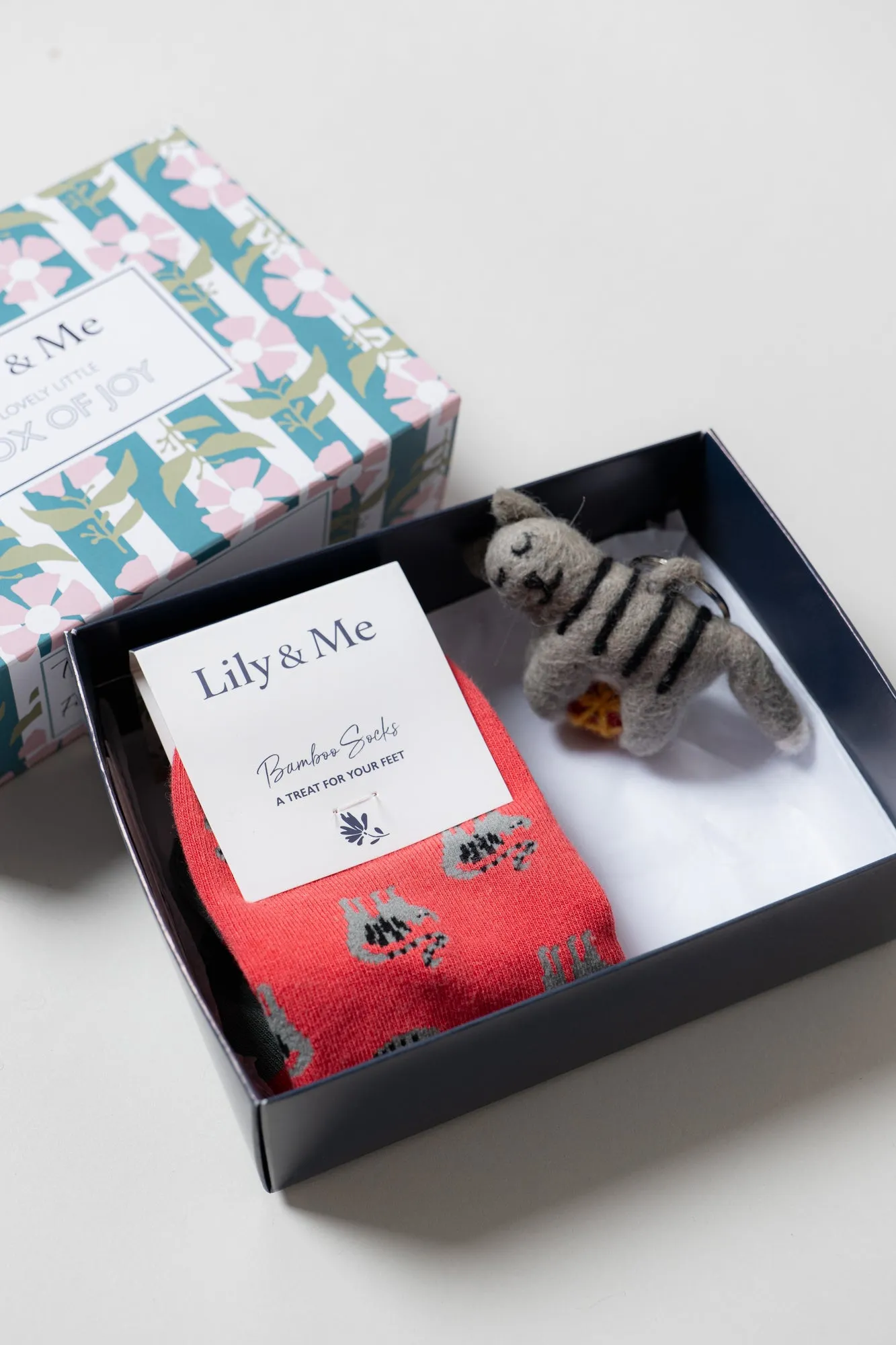 Claudia Cat Trainer Socks and Keyring Giftbox