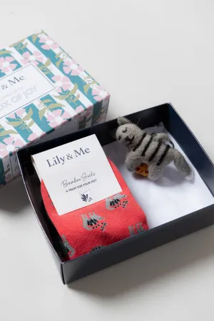 Claudia Cat Trainer Socks and Keyring Giftbox