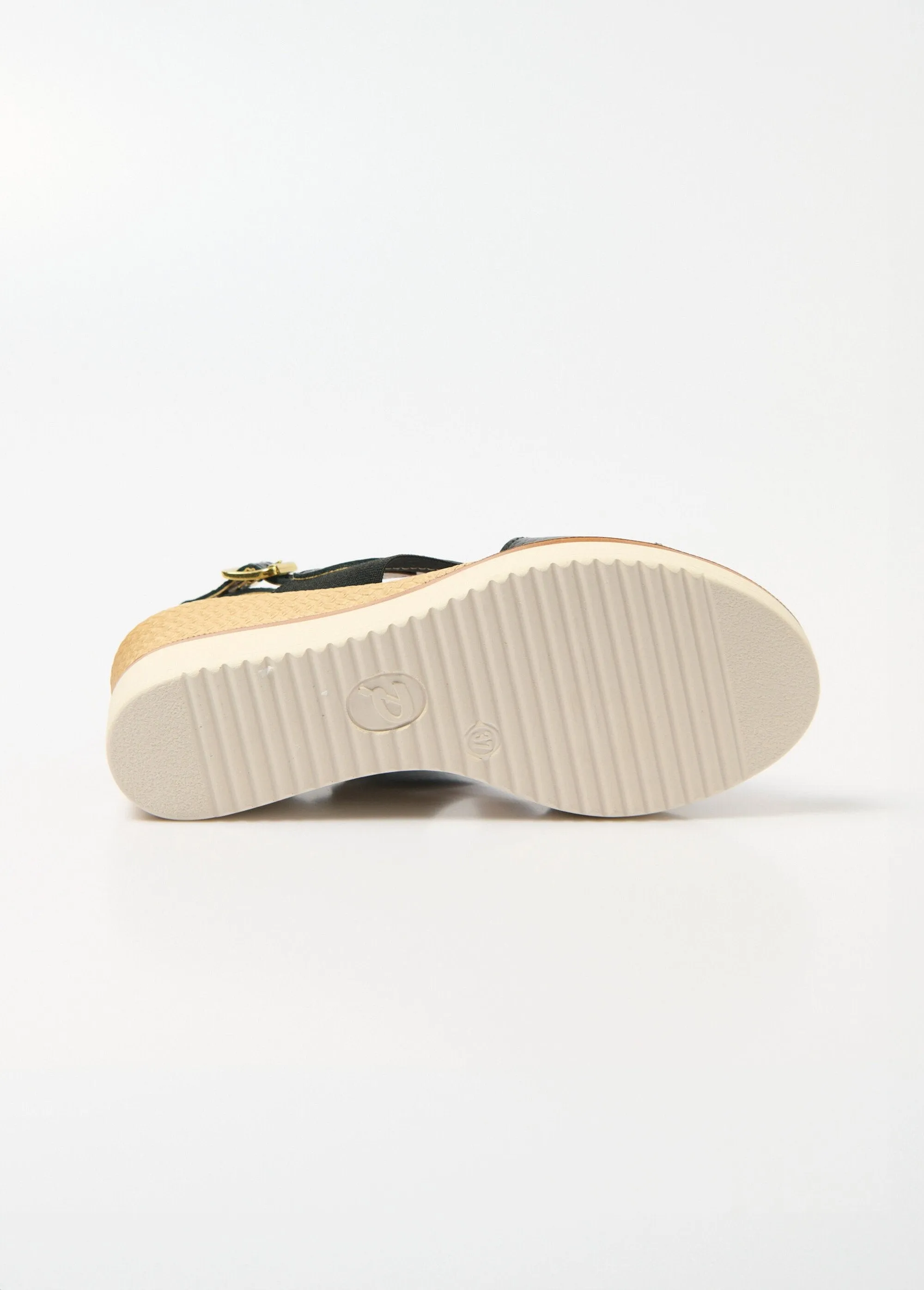 Comfort width wedge leather sandals