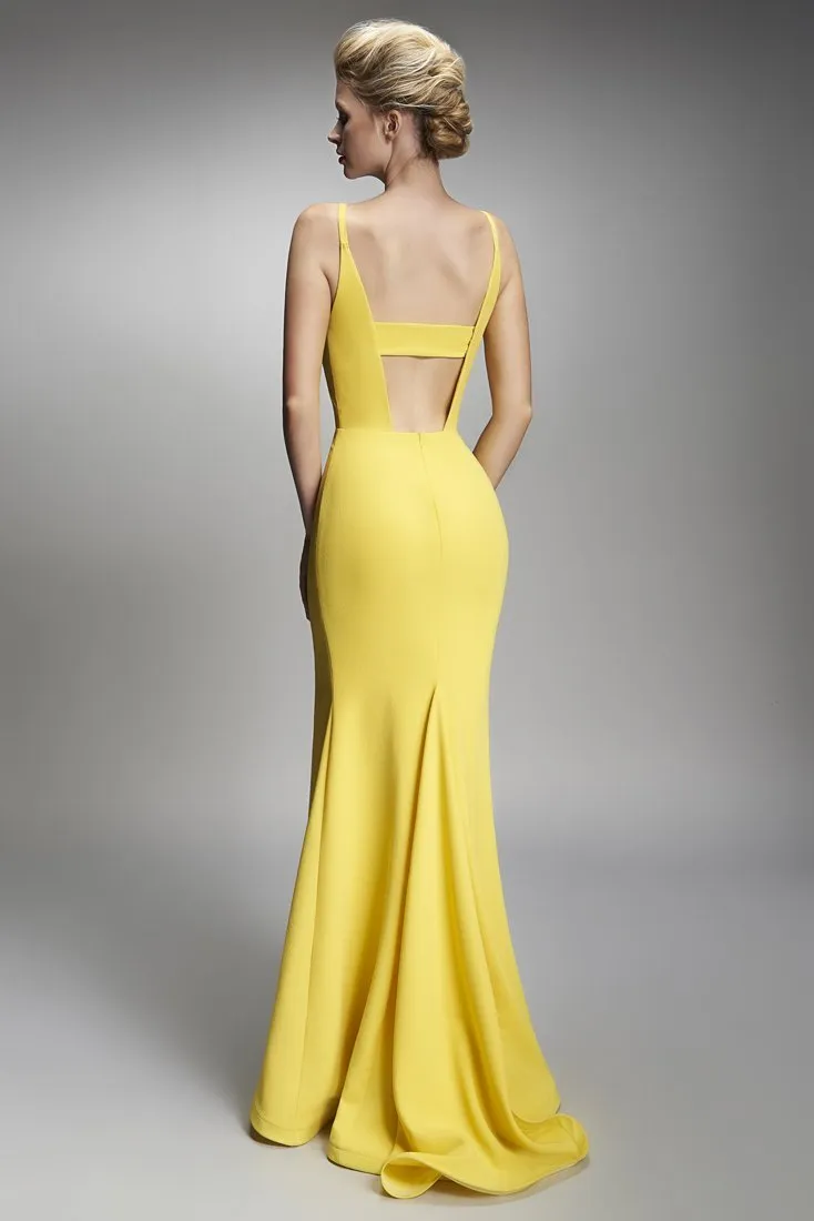 DEEP V HIGH SLIT LONG DRESS