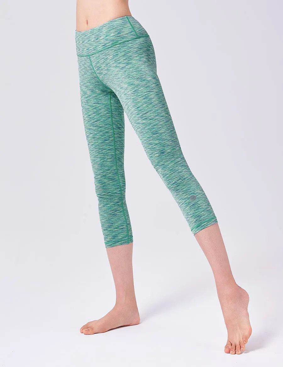 easyoga LA-VEDA Twiggy Core Capris1 - D57 Dark/Light Green Stripe