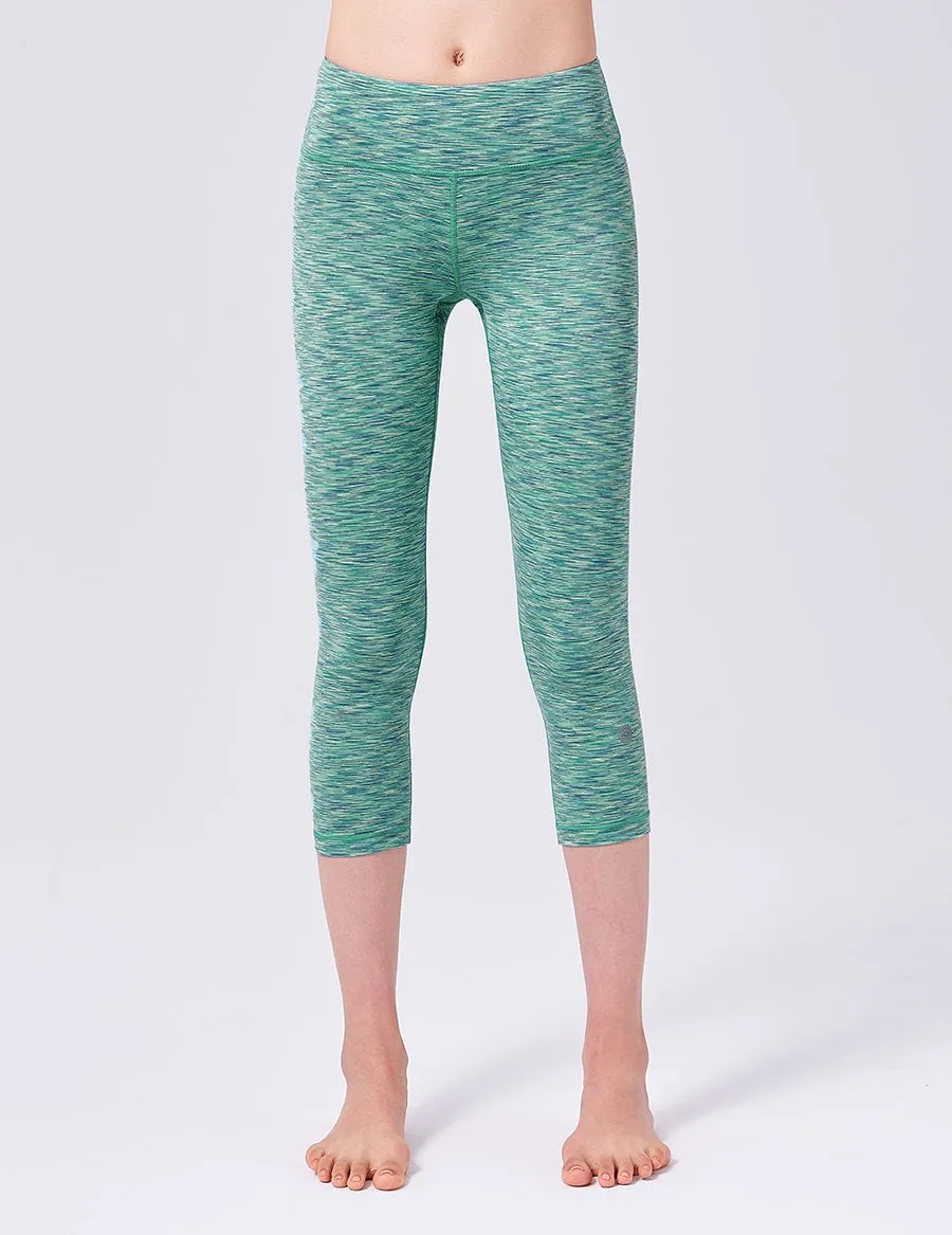 easyoga LA-VEDA Twiggy Core Capris1 - D57 Dark/Light Green Stripe