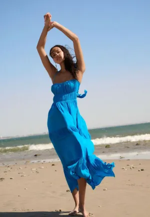 Electric Blue Tie Back Maxi