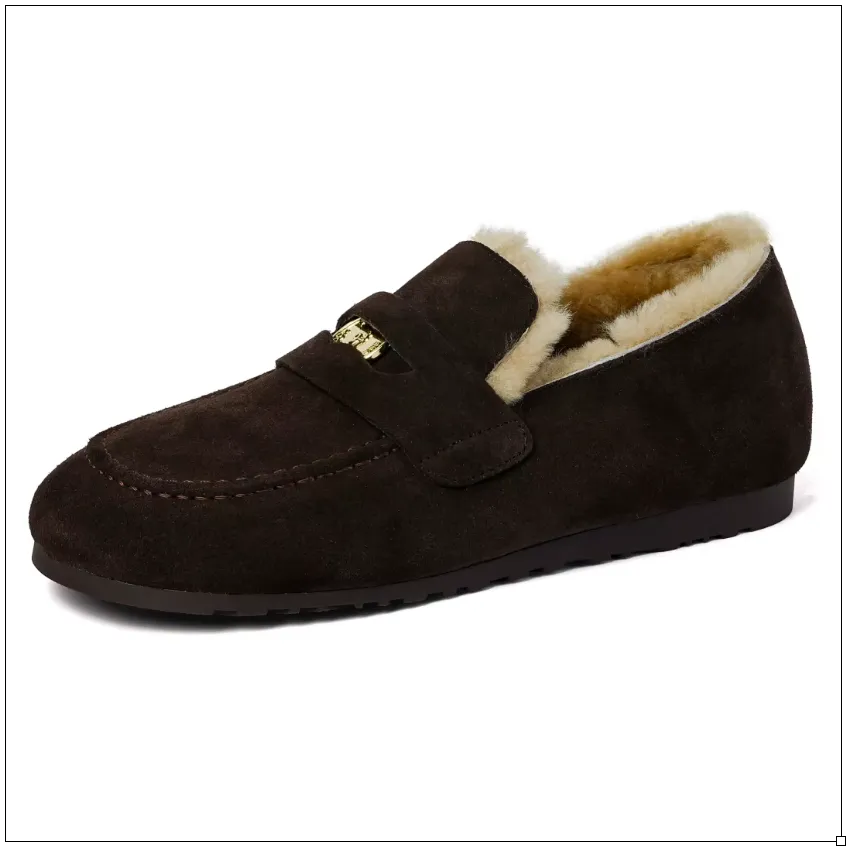 Ellen Wool-Lined Suede Flats