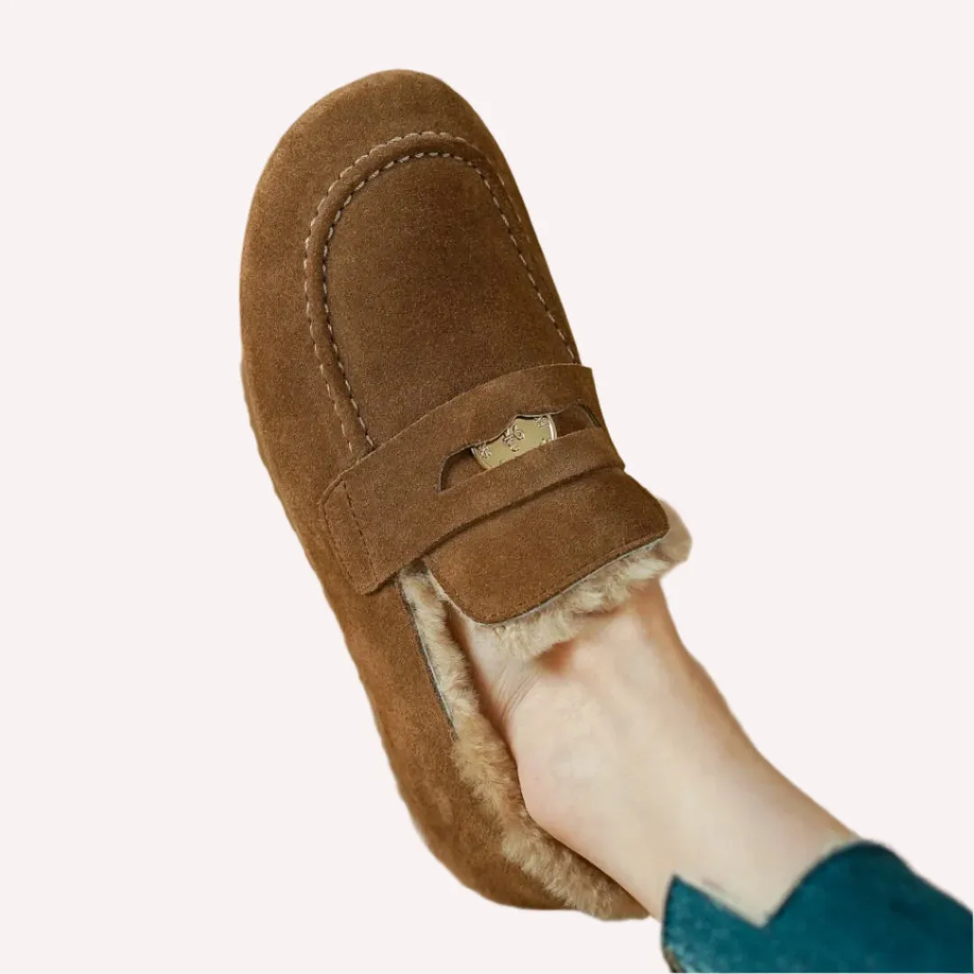 Ellen Wool-Lined Suede Flats