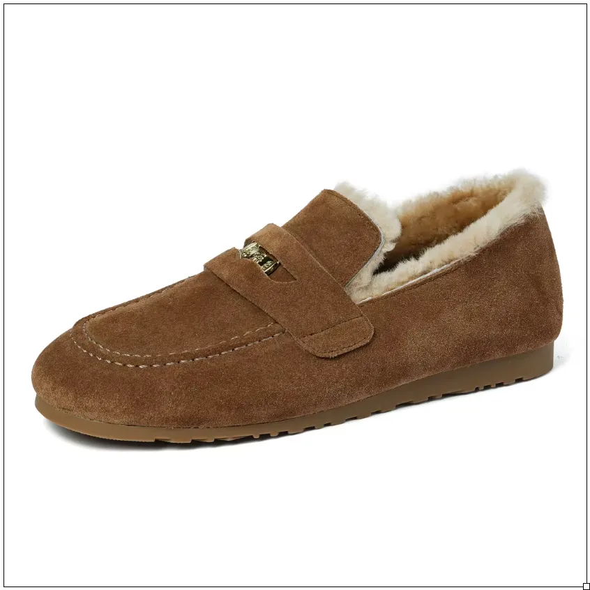 Ellen Wool-Lined Suede Flats