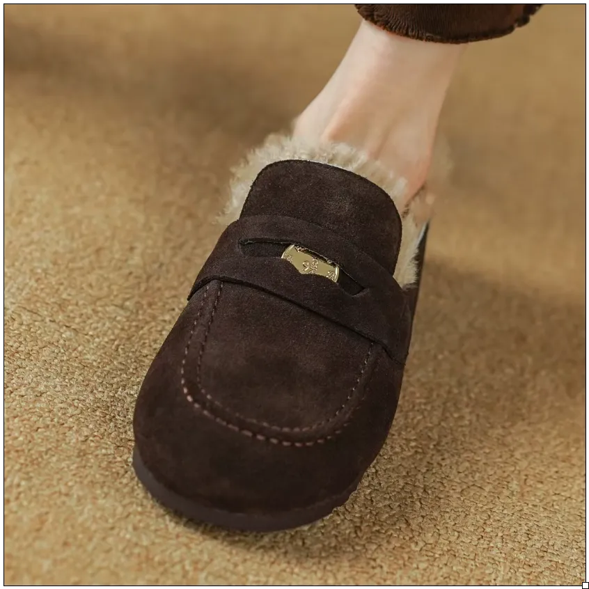 Ellen Wool-Lined Suede Flats