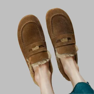 Ellen Wool-Lined Suede Flats