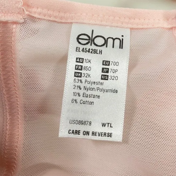 Elomi Womens Molly Nursing Bra 32O Pink Underwire Full Coverage Adjustable Strap