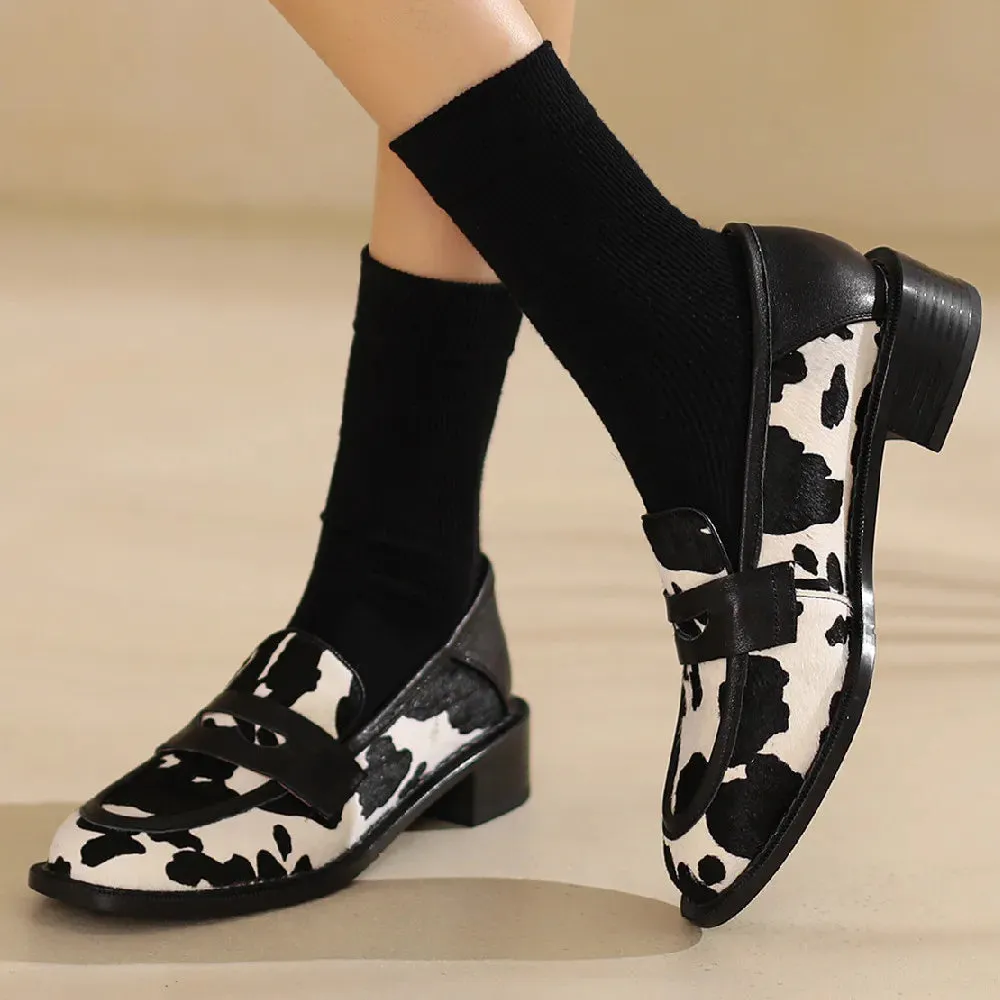 Emily Round Toe Leather Loafer