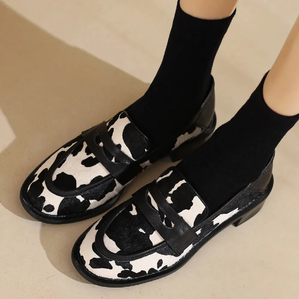 Emily Round Toe Leather Loafer