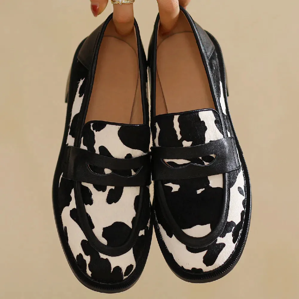 Emily Round Toe Leather Loafer