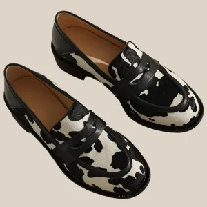 Emily Round Toe Leather Loafer