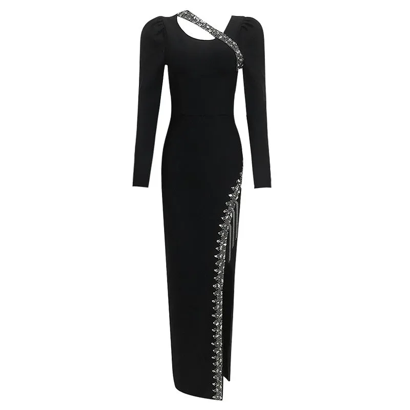 Emryn Scoop Neck Maxi Dress with Trim