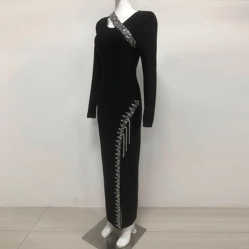Emryn Scoop Neck Maxi Dress with Trim