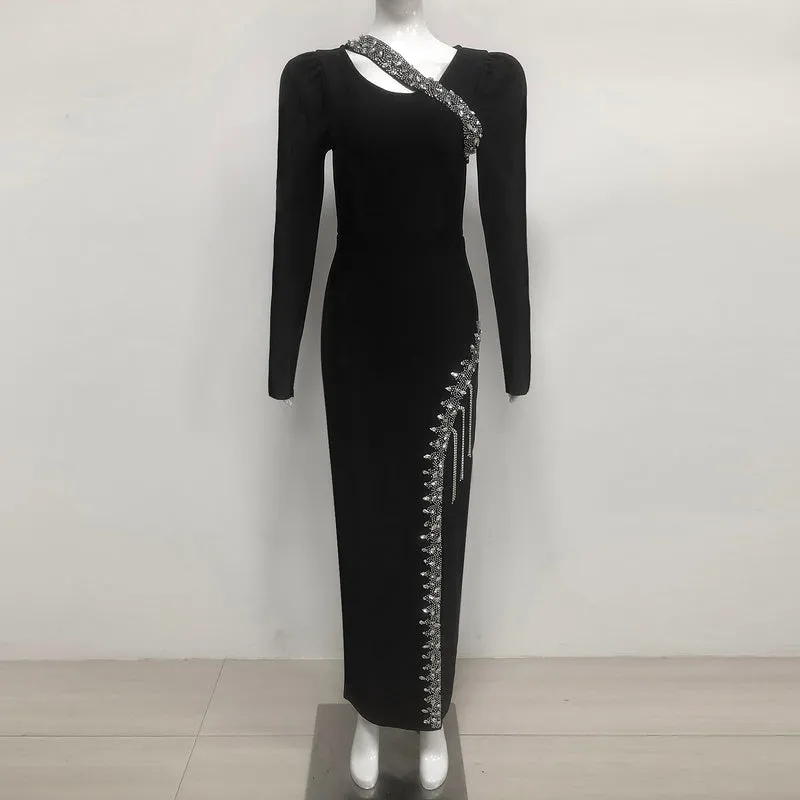 Emryn Scoop Neck Maxi Dress with Trim
