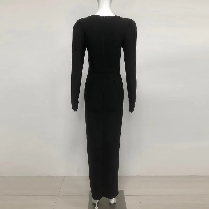 Emryn Scoop Neck Maxi Dress with Trim